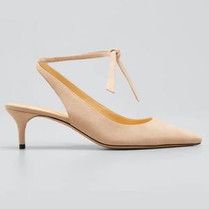 Alexandre Birman Clarita Suede Slingback Ankle-Tie Pumps